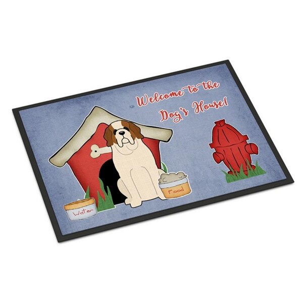 Carolines Treasures Dog House Collection Saint Bernard Indoor or Outdoor Mat, 24 x 0.25 x 36 in. BB2789JMAT - main